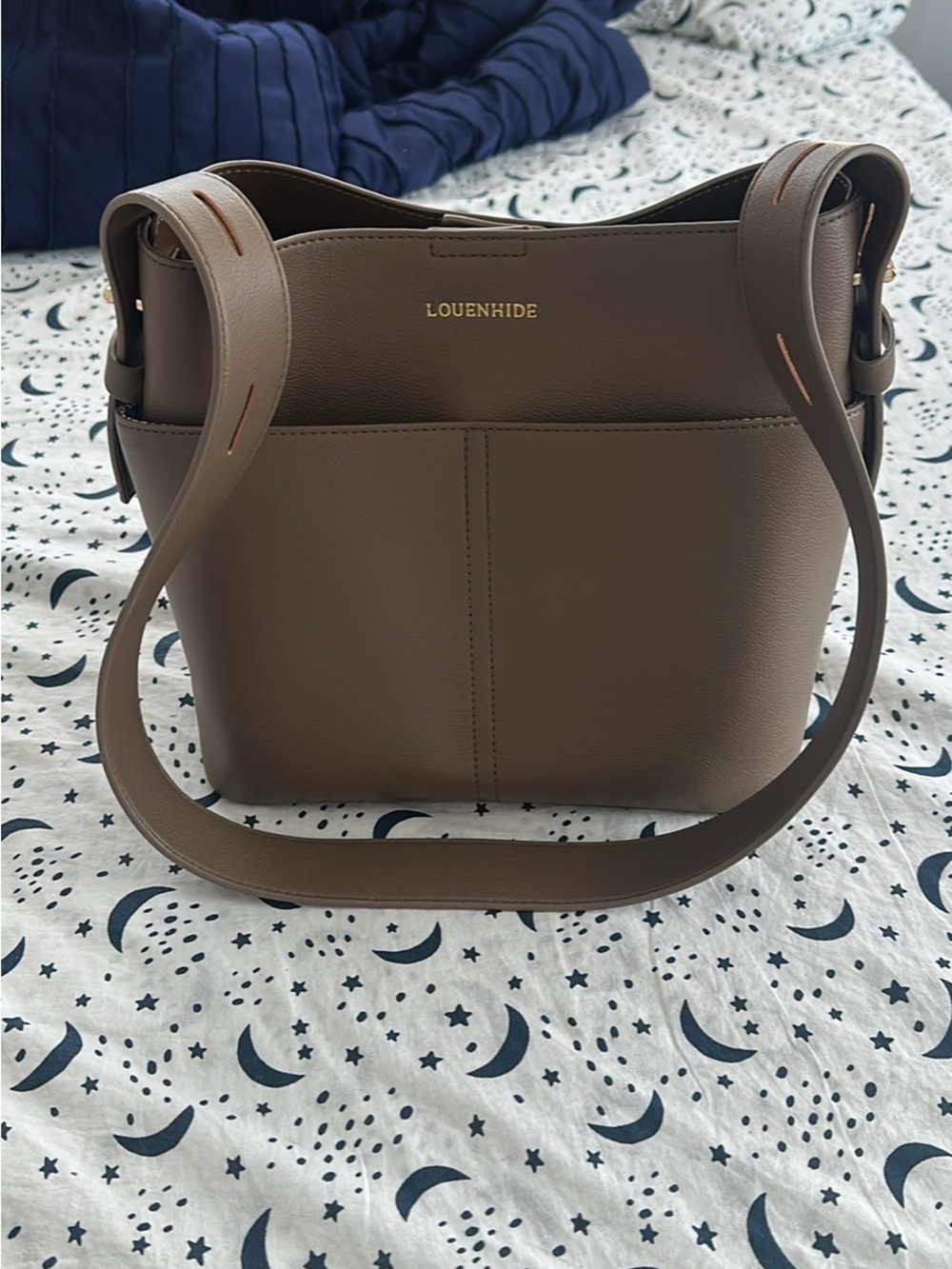 Taupe Crossbody Bucket Bag